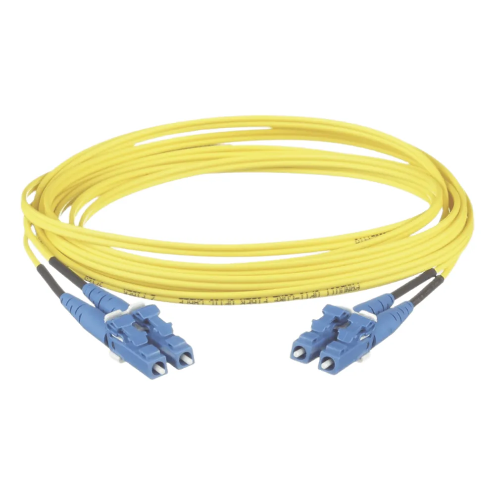 Jumper de Fibra Optica Monomodo 9/125 OS2, LC-LC Duplex, LSZH, Color Amarillo, 3 Metros (9.84 Pies)