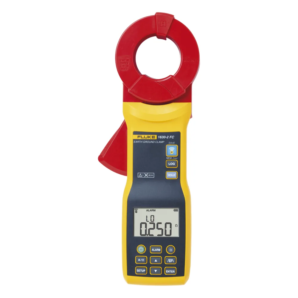 Medidor de Resistencia a Tierra y Corriente de Fuga de Gancho (Terrómetro), Conexión Fluke Connect. CAT III y CAT IV, Tensión Máxima a Tierra 1000V. Excede a modelos Megger